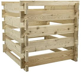 B-Ware Holzkomposter Lärche 80x80xH80 cm mit Holz-Stecksystem Komposter Komposte Steckkomposter Kompostsilo