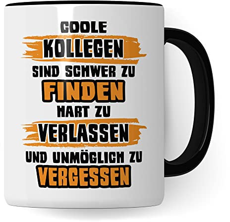 Tasse Kollege Abschied: Coole Kollegen Sind Schwer Zu Finden Spruch, Büro Geschenk für Arbeitskollegen, Kaffee-Becher Arbeit Job Lieblingskollege Kaffeetasse Männer Geschenkidee