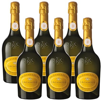 La Gioiosa Valdobbiadene Prosecco Superiore DOCG Extra Dry Spumante 75 cl - Cartone da 6 Bottiglie