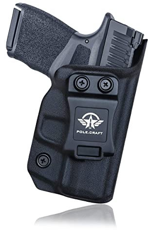 Gun Holster, Hellcat Holster IWB Kydex Holster Custom Fit: Springfield Armory Hellcat Pistol - Innen Bund verdeckt tragen - ADJ. Cant Retention - Mag-Button abdecken - Holster Tasche (Black, Right)