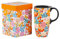 Topadorn Ceramic Travel Mug with Gift Box Coffee Mug Latte Mug with Lid and Handle,17oz. Spring at Garden