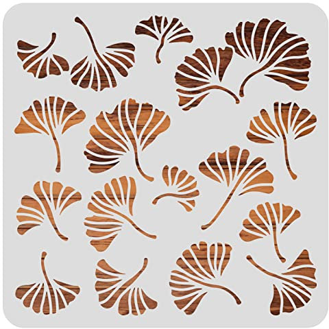 BENECREAT Ginkgo Blätter Zeichenschablonen, 30x30cm Herbstbaum-Blatt-Malvorlagen Für Scrapbooking, Stoff, Bodenmöbel, Wandkunst
