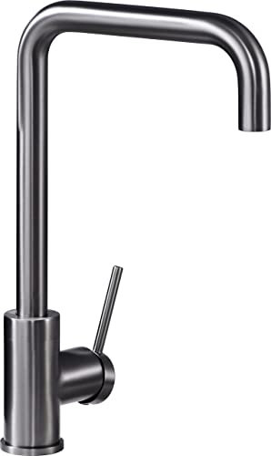 MICE - Robinet de cuisine, mitigeur pour évier avec cartouche céramique Ø 35 mm - Robinetterie élégante de cuisine avec cartouche céramique de Ø 35 mm - Série LOIRA - Black Gun Metal - GCR004/BGM
