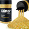Hemway Premium Glitter Shaker - Gold Holographic | 130g Fine Metallic Flake Sequins for Resin & Epoxy Crafts | Craft Supplies for Tumblers, Festival, Hair, Face, Body, Eye & Nail Art