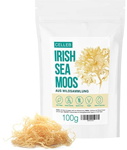 Irish Sea Moss 100 g – Seemoos/Irish Moss aus Wildsammlung, veganer Knorpeltang, rein pflanzlich, glutenfrei, ohne Zusatzstoffe, für Sea Moss Gel, Smoothies, Tee & DIY Kosmetik