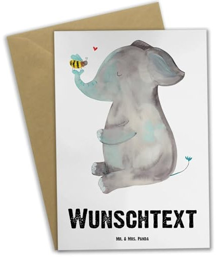 Mr. & Mrs. Panda Personalisierte Grußkarte Elefant Biene - Geschenke, Selber Drucken, Karte, Lustige Sprüche, Geburtstagskarte, Postkarte, Liebesspruch, Liebe, Selbst Gestalten, Hochzeitsgeschenk