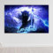 timalo® Robustes Gamerposter mit Namen personalisiert | Coole Gaming Wanddeko mit Gamer Bild für die Wand | Deko Poster XXL Wandbild | Fantasy Wolf Kämpfer im Sturm | Motiv 47