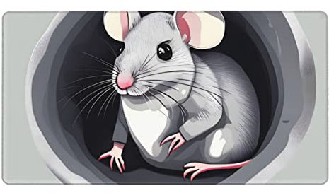 Mouse in The Hole Extra Large Mouse Pad - Desk Mousepad - 15.8x29.5in Protective Keyboard Desk Mouse Mat for Computer/Laptop