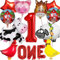 Tier Folienballon Set, Kindergeburtstag Deko 1 Jahre, Luftballon 1 Geburtstag, Geburtstagsdeko 1 Jahre, Bauernhof Geburtstag Deko, Geburtstagsparty Deko 1 Jahre für Junge Mädchen Kinder Party.