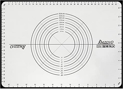 AMZOYO Gran Tapete de Silicona para Repostería, Tapete Antideslizante para Extender la Masa, Tapete para la Encimera, Tapete para Amasar para Dar Forma a Pizza, Tarta, Pan (71 por 51 cm)