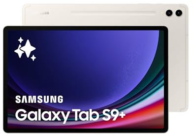 Samsung Galaxy Tab S9+ 5G Android Tablet, 256GB Storage, S Pen Included, Unlocked, Beige, 3 Year Samsung Extended Warranty (UK Version)