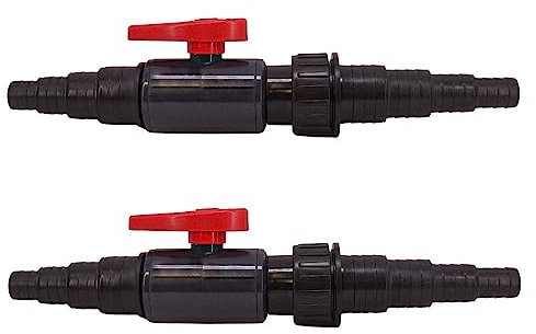 AquaOne Schlauchverbinder CST-02F-A 2 Stück 20/25/32/38mm mit einem Absperrhahn I Hochwertiger Verbinder für Garten & Schwimmbad I Schlauch Adapter I Teichschlauch Poolschlauch I Reduzierung Anschluss