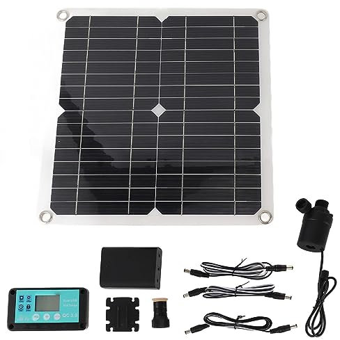 Kit de Pompe à Eau Solaire Topiky 50W 22W, Noir, Classique, Pompe à Panneau Solaire avec Boîtier de Batterie et Contrôleur de Synchronisation