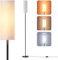 Homuserr 9W LED Stehlampe Weiß, Stehlampe Wohnzimmer Dimmbar, Stehlampe Led mit 3 Farbtemperaturen, deckenfluter mit Leinen Lampenschirm & Fußschalter, Stehlampe Vintage für Schlafzimmer