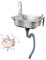Lavello da Cucina Lavatoio 1 Vasca,Lavabo Sospeso,Lavello in Acciaio Inox Professionale,Lavandino Commerciale con Rubinetto,per lavando,Interno Esterno Lavanderia Ristorante Caffè Garage ( Size : 53x3