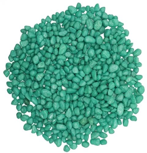 Green Pebbles for Crafts, 0.9 Pound Natural Polished Aquarium Gravel, Decorative Pebbles for Indoor Plants, Turtle Tank, Vase, Succulents Cactus, Garden Landscaping