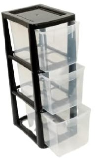 SIDSONS 3 Drawer Medium Desk Modular Tower Storage Unit - Homes, Kitchen, Schools, Offices Stationary Plastic Drawer Organizer Desktop Stationary, Art Supplies, Shoes, Small Toys, Bath Items