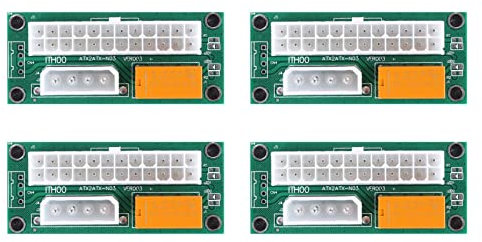 Niniang 4 Stück Multiple Dual PSU Adapter Add2Psu ATX 24 Pin auf 4Pin Molex Stecker für BTC Miner