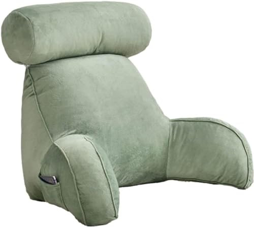 KV-OOGG Reading Cushion with Armrests, Back Cushion for Sofa, Book Cushion for Bed, with Removable Neck Roll, Seat Support Cushion for Relaxing, Playing, Reading, Watching TV ( Color : C , Size : 75*4