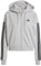 adidas Donna ESSENTIALS 3-STRIPES FRENCH TERRY FULL ZIP HOODIE, Medium Grey Heather / Black, L