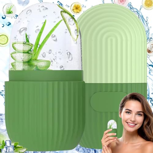 Eisroller Gesicht, Ice Roller Gesicht, Silikon Ice Roller, Face Ice Roller, Wiederverwendbar Ice Roller Gesicht für Glatte Augen, Pore Verkleinern, Erhellen Haut (green)