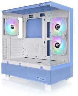 View 270 Plus TG ARGB Hydrangea Blue Mid Tower E-ATX Case; 3x120mm ARGB Fans Included; Support Up to 360mm Radiator; Front & Side Dual Tempered Glass Panel; CA-1Y7-00MFWN-01; 3 Year Warranty
