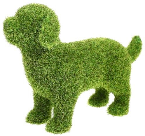 MAGICLULU Roches De Mousse Artificielle Pierres Couvertes De Fausse Mousse Verte en Forme De Topiaire De Ornement De Chiot Floqué Animaux Floqués Verts Gazon Flocage d'animaux