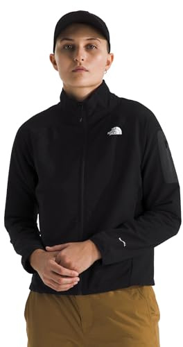 The North Face Women's Tek Approach Jacket - Lightweight Softshell Windbreaker, Water Resistant, Fleece Lining, TNF Black, Medium