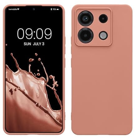 kwmobile Handyhülle kompatibel mit Xiaomi Redmi Note 13 Pro 5G / Poco X6 5G Hülle - Handy Case aus weichem Silikon in Winter Rose