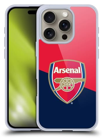 Head Case Designs Offizielle Arsenal FC Logo Blau Und Rot Wappen 2 Gelhülle [Militärischer Schutzgrad] Kompatibel Mit Apple iPhone 16 Pro Und Kompatibel Mit MagSafe