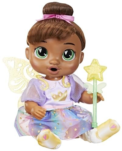 Baby Alive Fairy Fashions Sophia Sparkle Puppe mit Kleidung Accessoires Braune Haare 11 Zoll Spielzeug für 3 Jahre alte Mädchen und Jungen & Up (Amazon Exclusive)