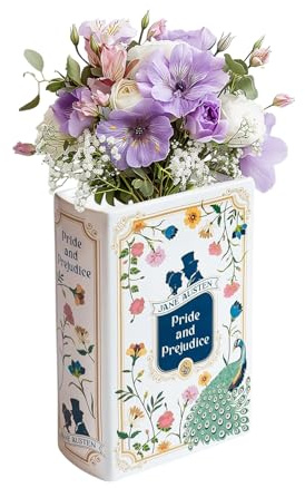Dekorative Vase in Buchform, Keramik-Buchvase für Heimdekoration, einzigartiges buchförmiges Design für Bücherregal-Dekor, elegante Heimdekoration oder Buchgeschenke