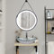 YU YUSING Badmöbel Set Unterschrank 60 cm mit Glaswaschbecken, Badezimmermöbel Set mit Waschtisch LED Spiegel Badspiegel, Anti-Beschlag, Badezimmerschrank Waschplätze für Gäste WC(Oval Silber)