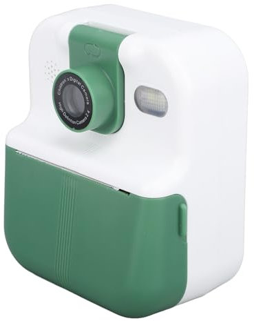 Sofortbildkamera, Weihnachtsgeburtstagsgeschenk mit APP, 2,4-Zoll-IPS-Bildschirm, Druckpapier, LED-Blitz, Zeitraffer, Kinder-Sofortbildkamera für Jungen und Mädchen (Green)