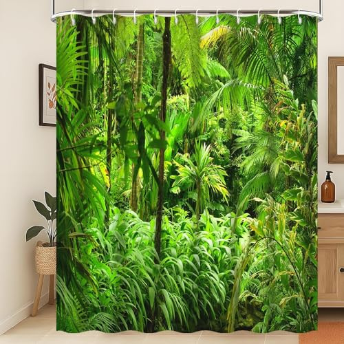 Xiaoterna Rideau de Douche Plantes Rideau de Douche Paysage Naturel printanier Paysage de la Nature en Rideau de Douche Arbre forestier Paysage printanier Tissu résistant à la moisissure 240x180cm