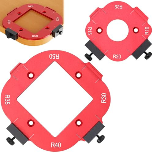 NCTNCX 2 Stencil Radius Jig Router, Modelli di router jig radius, Router Angolo Jig DIY Modello R10 R15 R20 R25 R30 R35 R40 R50