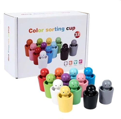 Keeplus Gobelets de tri par couleur, Color Sorting Cups, Matching Games Color Sorting Toys, Jouet Educatif Apprendre Les Couleurs