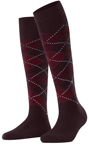 Burlington Damen Kniestrümpfe Whitby W Kh weich und warm lang gemustert 1 Paar, Rot Berry 8433, 36-41