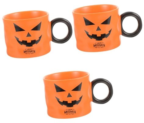 TOPBATHY 3 Pièces Tasse de lutin de citrouille tasse à boire médiévale artificiel tasses de chocolat chaud gonflable amusant halloween party mug cafe tasse en céramique tasse de citrouille
