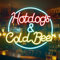 Hotdogs Cold Neon Sign, LED Dimmable Hotdog Neon Light for Wall Decor, Light Up Signs USB Powered for Bar Club Gaming Room Home Wedding Birthday Party
