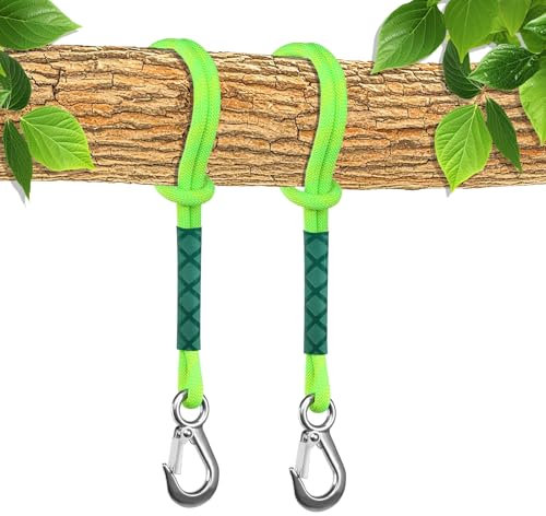 CAINCAY Lot de 2 cordes de fixation pour balançoire, 0,6 m, pour balançoire, hamac avec mousquetons lourds, corde de suspension pour aire de jeux, balançoires, hamacs, yoga