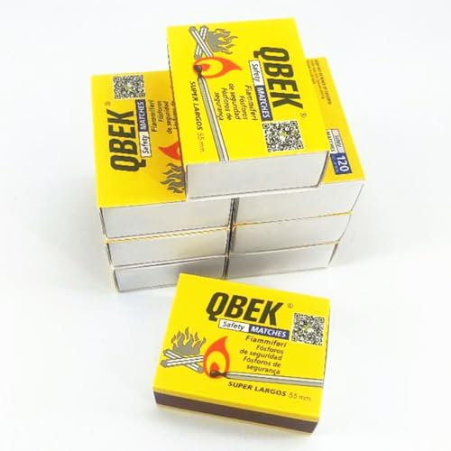 Cerillas para Cocina, 8 Cajas, 800 Unidades, 5,5 cm,Cerilla para Cocina, Barbacoa, Chimenea y Estufa