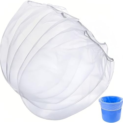 5 Pezzi Sacchetto Filtro per Vernice, 5 Galloni Filtri per Vernice con Apertura a Rete, Filtri Maglia Fine Bianco, con Apertura Superiore Elastica, per Filtrare Vernici Rivestimenti (500 x 400 mm)