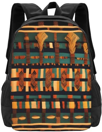 HDSKFNS Sac à dos africain classique en tissu Oxford imprimé avec grande capacité pour ordinateur portable sac à dos universitaire