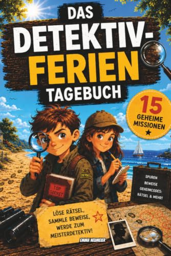 Das Detektiv-Ferien-Tagebuch: Das große Detektiv-Ferienbuch für Kinder – 35 spannende Tage, 15 geheime Missionen & Rätselspaß für Spürnasen ab 8 Jahren