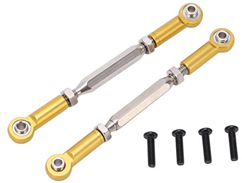 2pcs Lenkung der Hinterradaufhängung Armstange Lenkschachtstange für JLB 1/10 Rennwagen (Schwarz) (Gold)