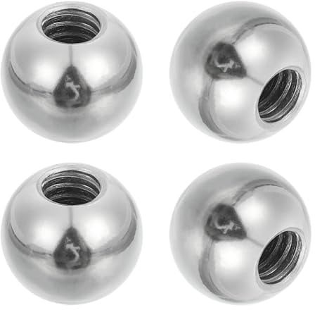 PATIKIL 4 Stück 17 mm Kugelmuttern M8 UNC Gewinde Stahl Schwenkgelenk Adapter Adapter Für Super Clamp Kamera Hot Shoe Montage Licht Stativ Telefonhalter Silber