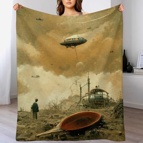 Alien-Fallout Decke Kuscheldecken Couchdecke, Übergroße Warme Super Weiche Schlafdecke Tagesdecke Flauschige Decke 100×130cm