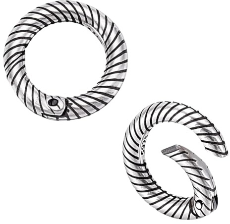 PH PandaHall 2 Stück 925 Sterlingsilber Verschlüsse Feder Gate Ring 10mm Runde Halskette Kürzer Verschlüsse Federverschluss Verbinder für Halskette Armband