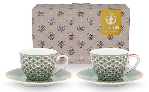 Pip Studio Blooming Tales Blue Espressotasse mit Untertasse 0,12l Set2